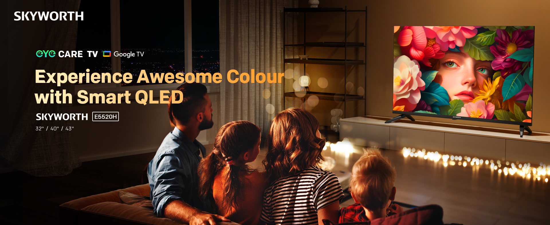 SKYWORTH QLED+ EYE CARE GOOGLE SMART TV E5520H 1 0 KV