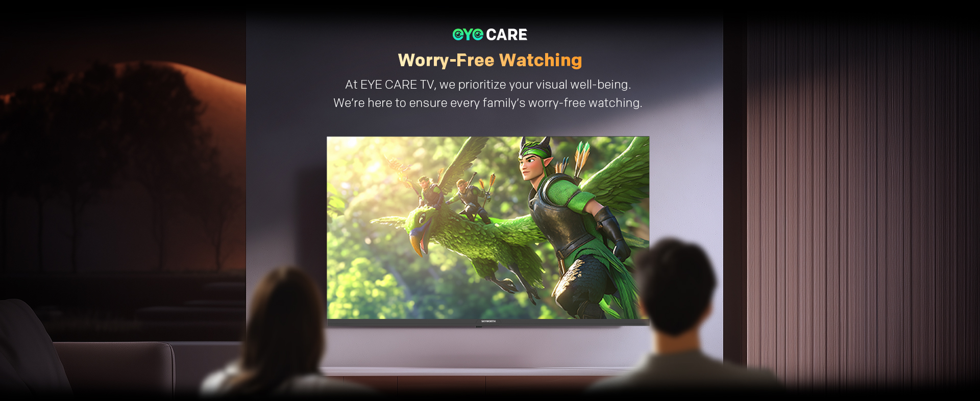 SKYWORTH QLED+ EYE CARE GOOGLE SMART TV E5520H 20 18 eye care