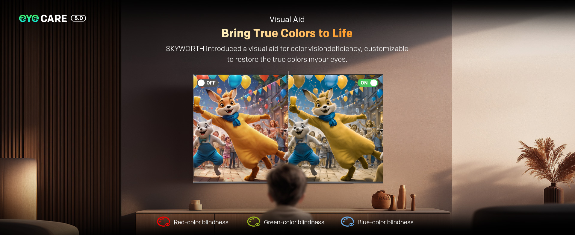 SKYWORTH 4K QLED+ Cinema Google TV Q6400H 15 Visual Aid