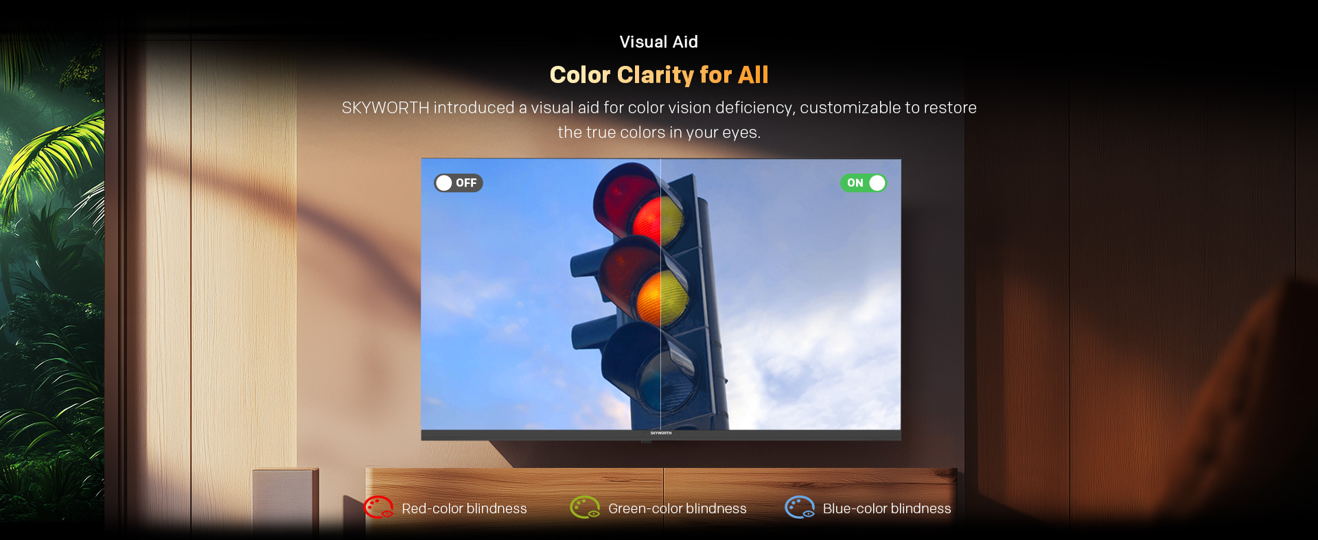 SKYWORTH QLED+ EYE CARE GOOGLE SMART TV E5520H 22 20 Visual Aid