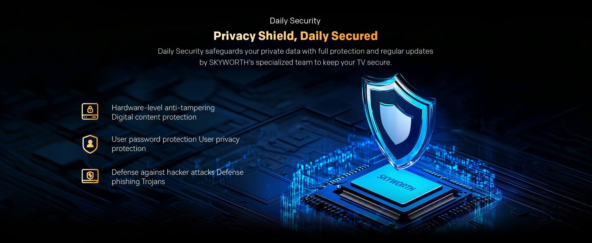 SKYWORTH 4K QLED+ Cinema Google TV Q6400H 12 Daily Security